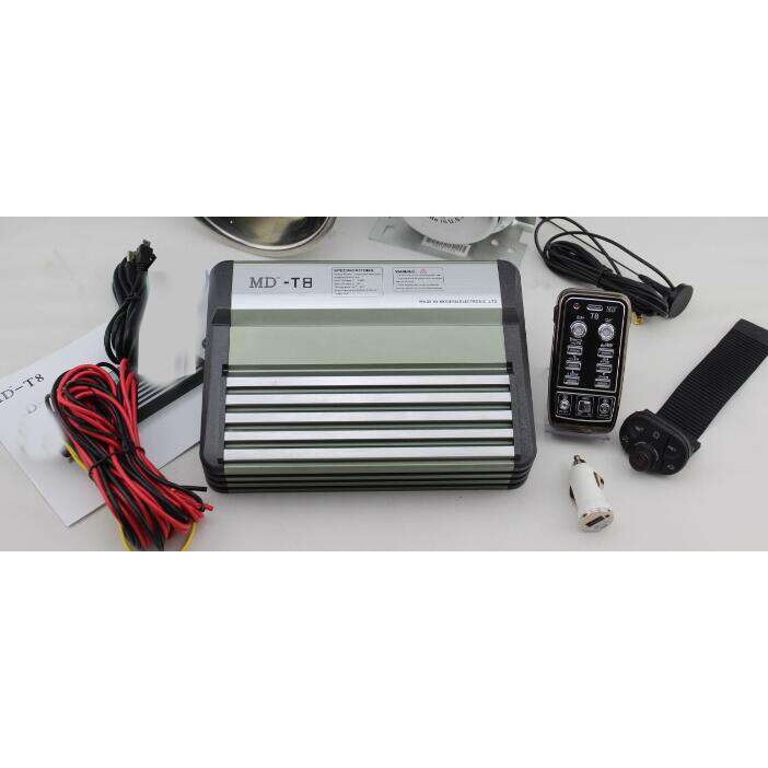 MD-T8美式音汽车警报器12V改装车载高清喊话喇叭无线主机