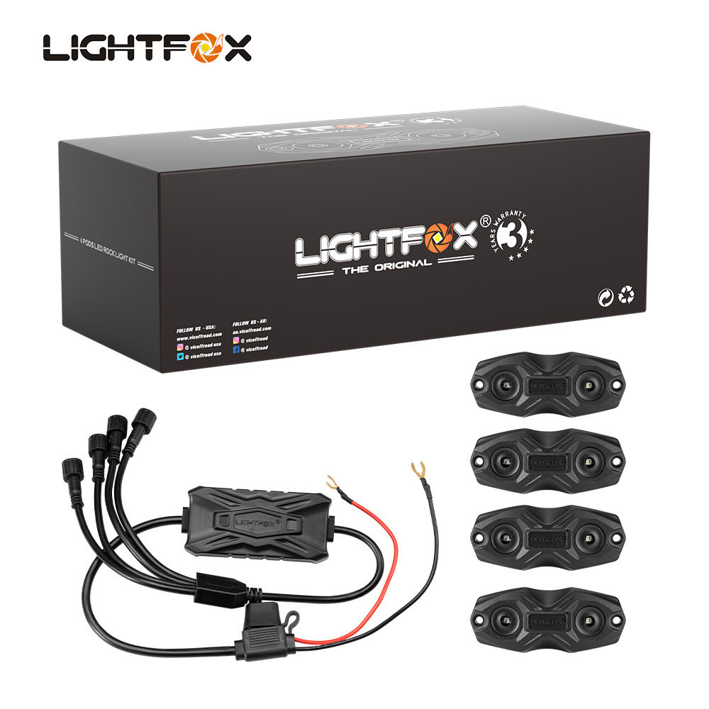 LIGHTFOX RGBW汽车底盘灯 APP控制一拖四汽车音乐氛围灯