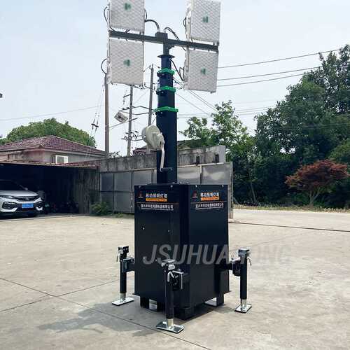 户外施工应急灯车HMF940四只可收放支腿手摇升降4-6米道路照明灯