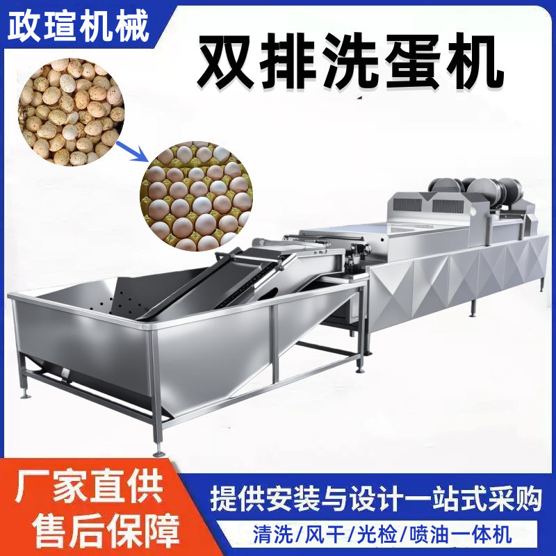 双排自动洗蛋机风干光检喷码
