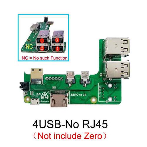 树莓派2W香蕉派M2 zero扩展板转3B/4B/PiN5接口转换 带网口 USB