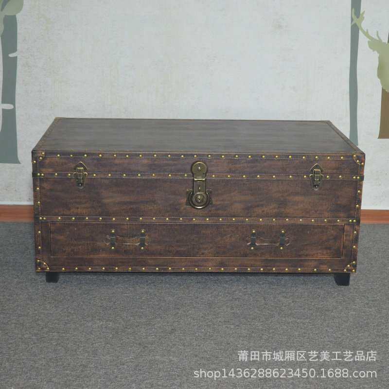 北欧复古做旧多功能收纳茶几简约现代客厅个性创意沙发小户型茶几