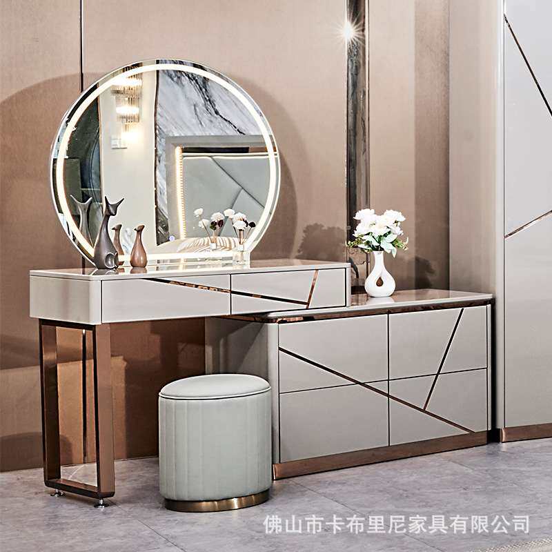 佛山 简约板式套房家具双人大床梳妆台床头柜现代全套卧室家用