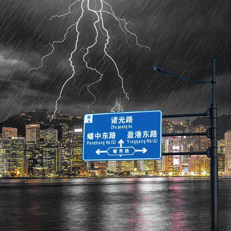 交通标志杆L杆F杆监控立杆 不锈钢标志牌杆件道路八角杆源头工厂