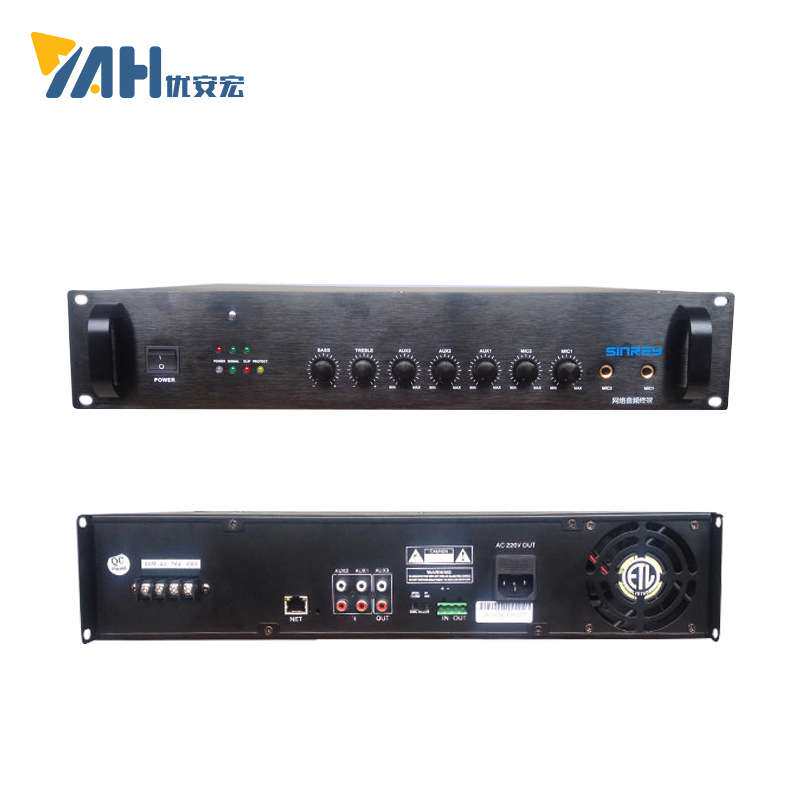 厂家直销IP定压功放 ip农村广播合并式功放120W180W 1000W YA735
