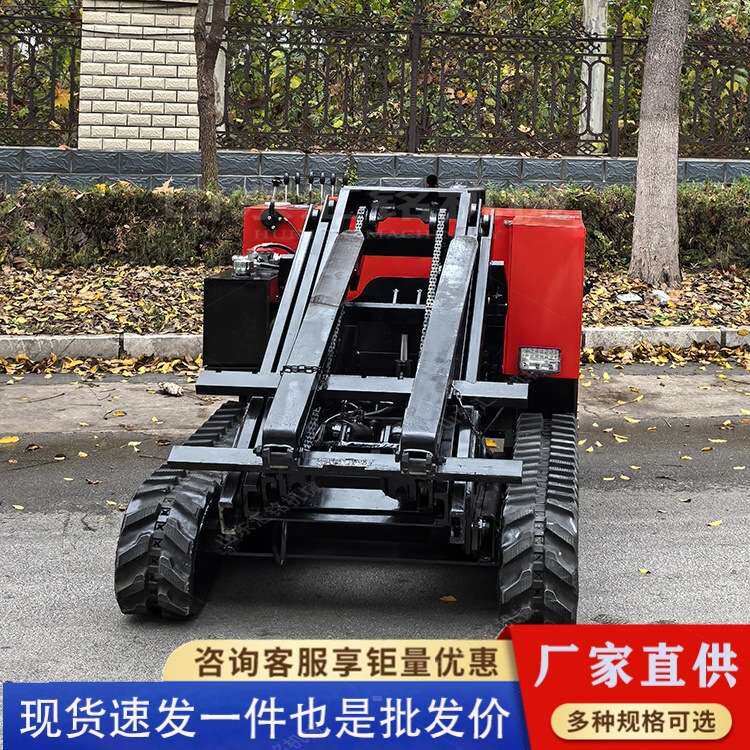 全地形履带叉车无线遥控液压装卸堆高搬运车山地越野履带升降叉车