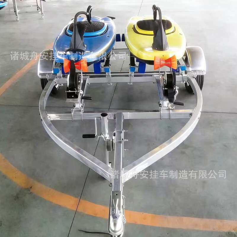 船拖车出口木板款摩托艇双艇拖架可一次拖两个摩托艇船架工厂