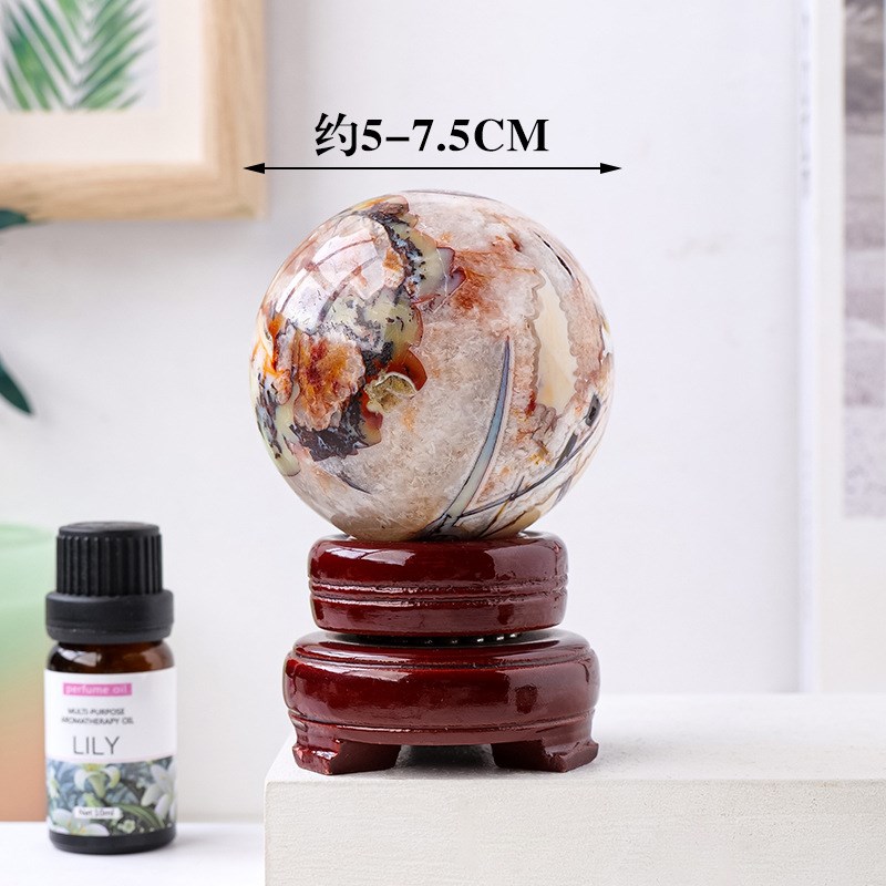 天然水晶龙纹晶洞球 原石打磨家居客厅玄P关装饰风水球摆件