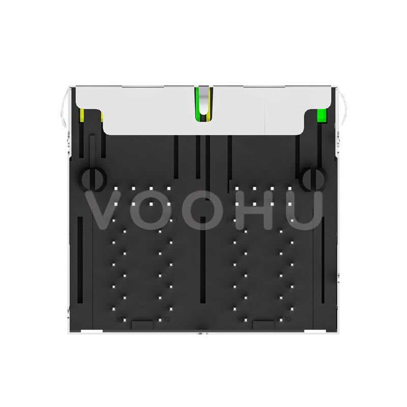 SYT22B102DB2A4D068 2x2四口百兆集成LRJ45 带灯带屏蔽网络连接器
