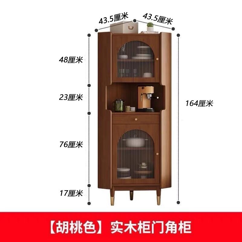 实木三角形墙角柜复古客厅沙发拐角储物I柜轻奢转角柜餐厅角落柜