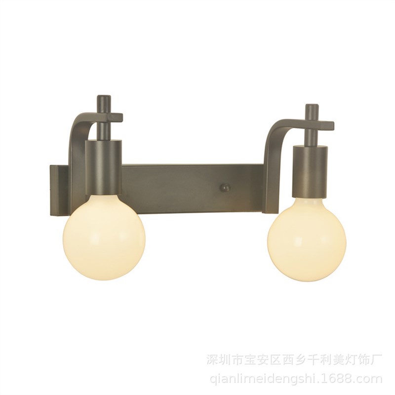 欧式复古双头壁灯艺术铜色简约卧室床头餐厅过道楼梯X出口铁艺壁