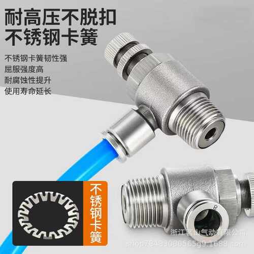 304不锈钢SASL4-M5/6-01/8-02/10-03//12-04气缸快插式接头气动