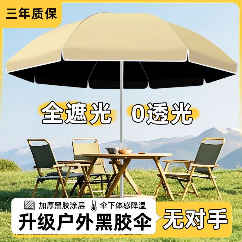 升级黑胶遮阳伞户外庭院伞商用摆地摊太阳伞加倍防晒摆摊雨伞防雨