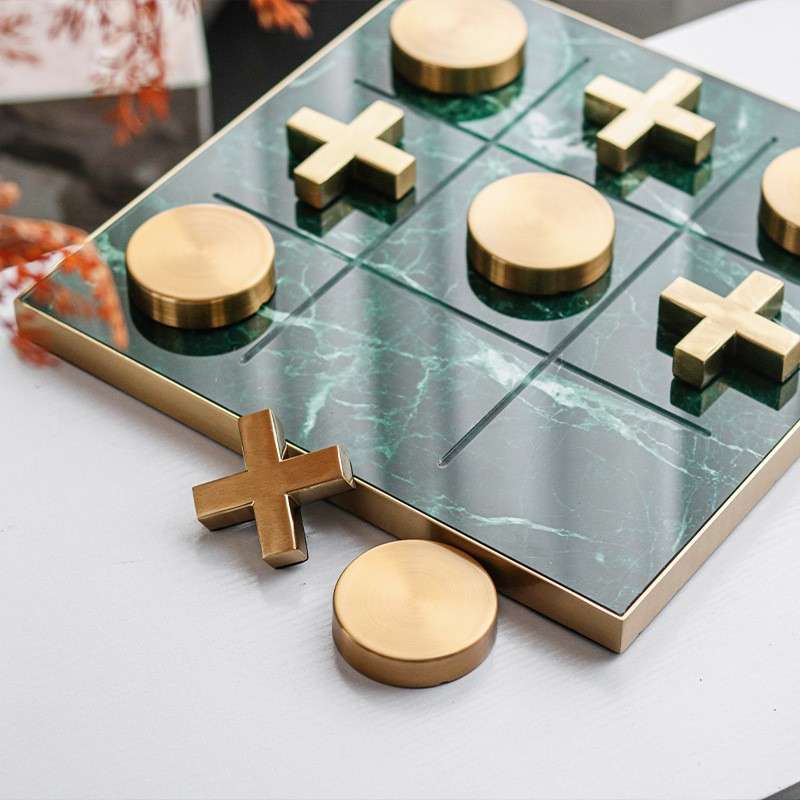现代轻奢创意金属亚克力XO棋盘摆件客厅样板房茶几家居桌面装饰品