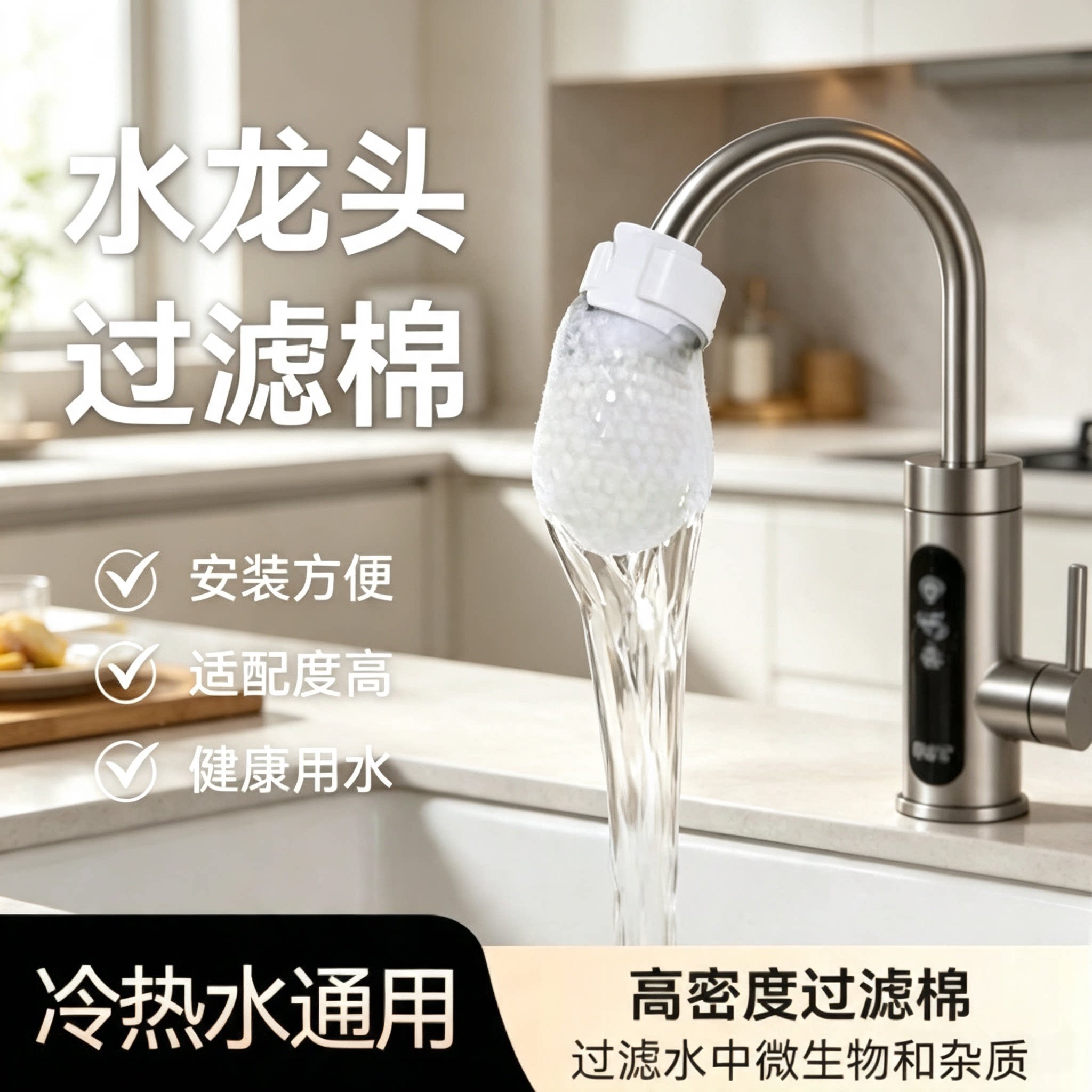 【加厚60个】冷热水龙头过滤棉袋自来水/山泉水通用杂质滤水器wy