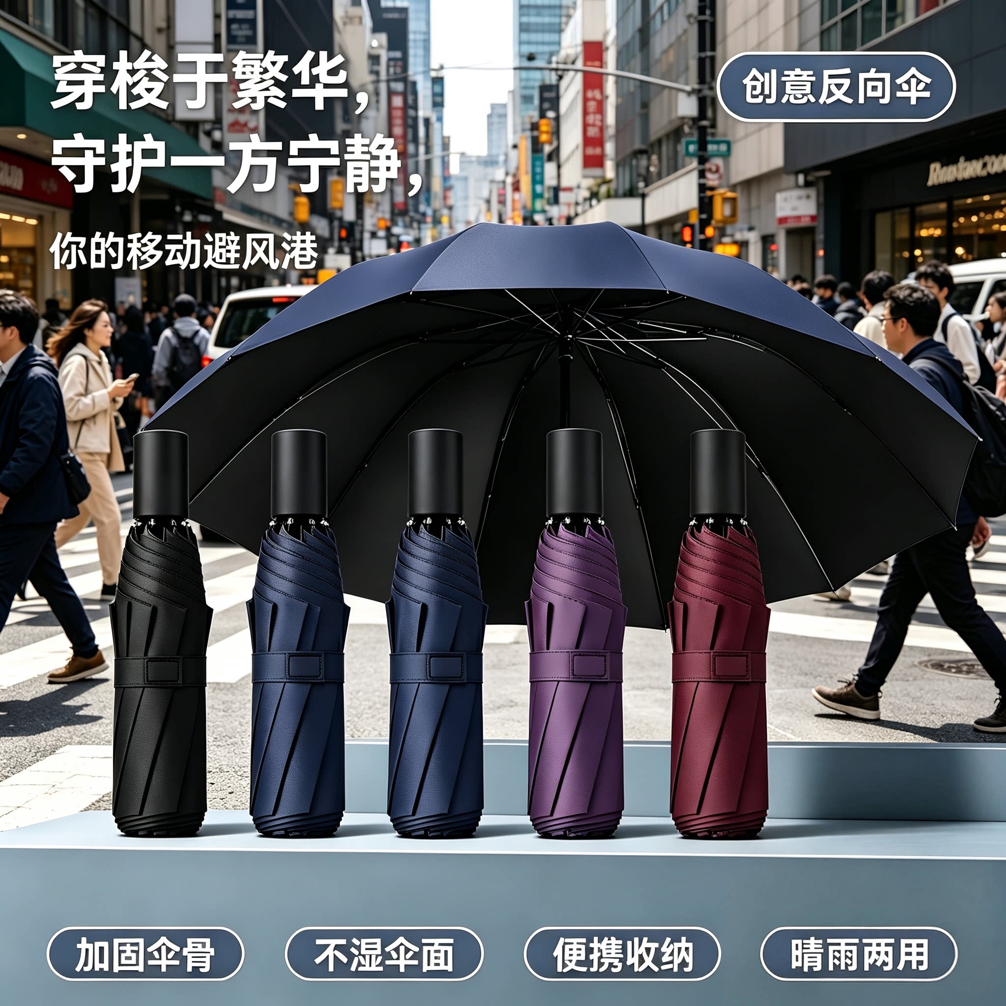 【超大号12骨】加大加厚折叠防暴雨伞三人晴雨两用防晒遮阳伞SH5