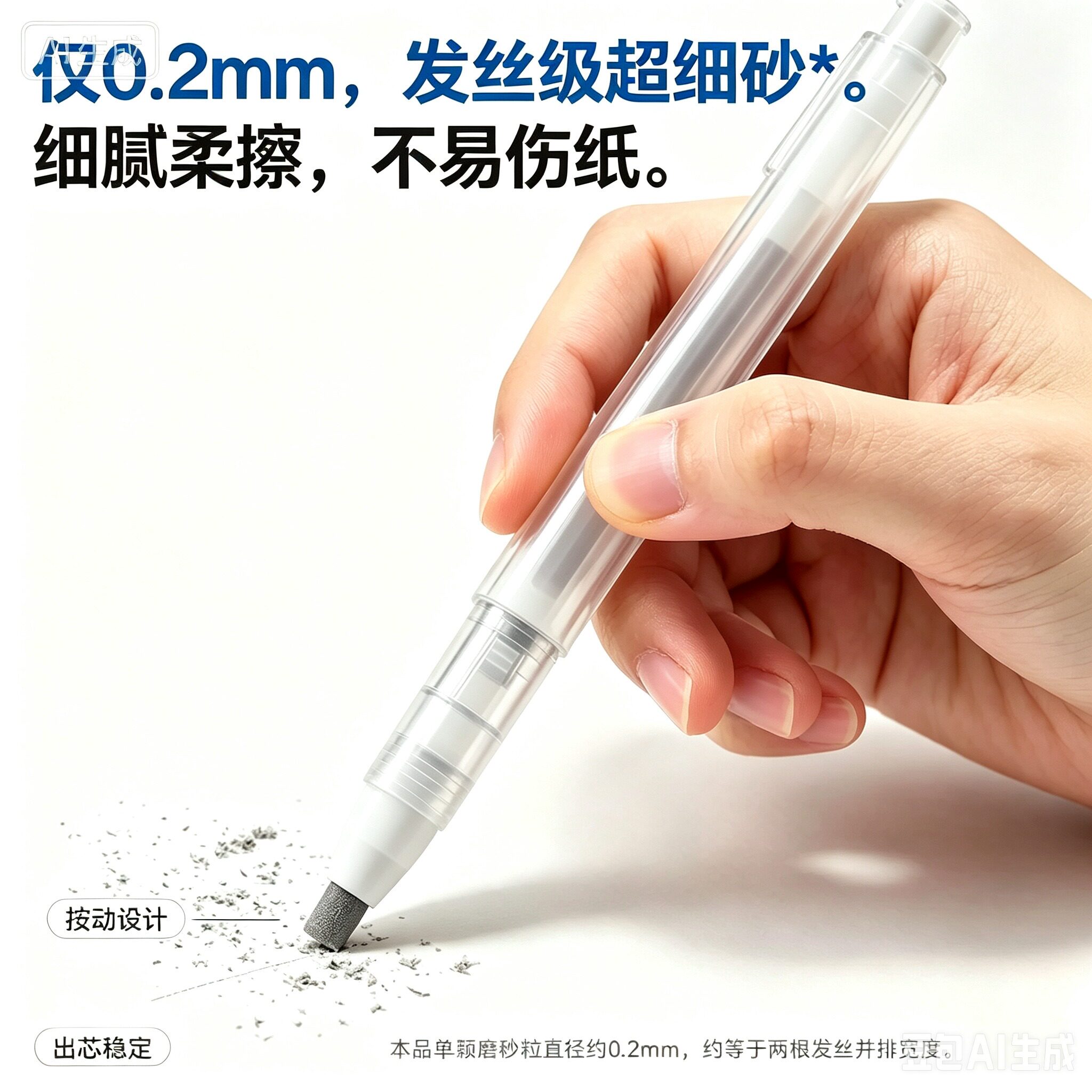 【开学推荐】按动磨砂橡皮笔多种字迹修改擦除学生橡皮擦笔wy2