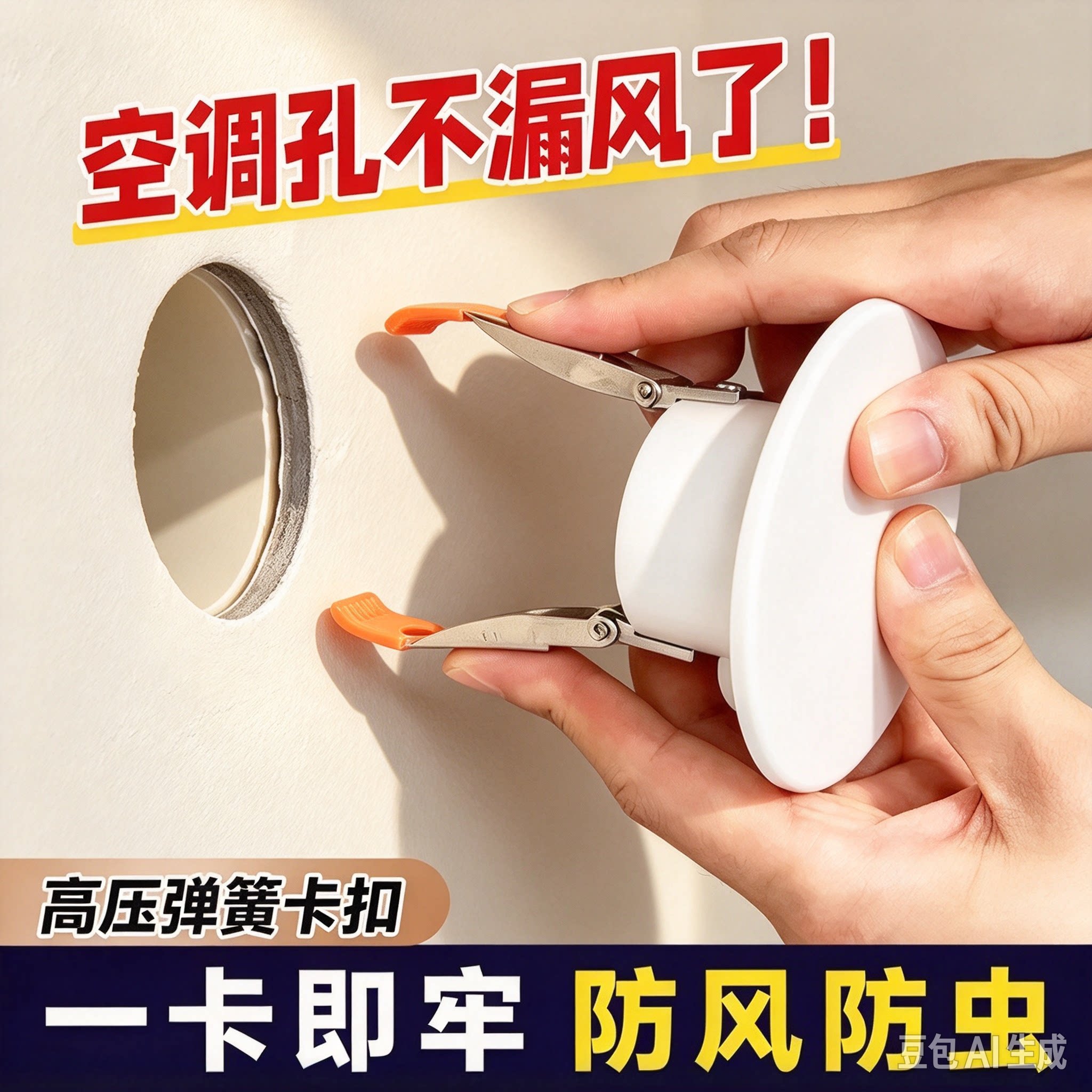 【特惠价!】孔洞口封堵墙洞装饰盖板遮挡圆眼管道遮丑堵塞器wy
