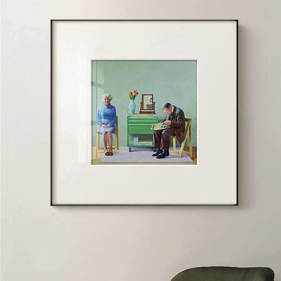 现代简约餐厅方形装饰画客厅卧室创意卡纸画小众玄关沙发挂画油画