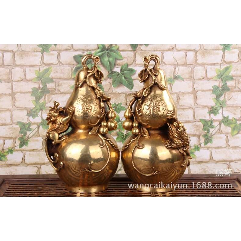 铜葫芦摆件铜器铜貔貅金蟾葫芦一对家居办公室装饰品工艺品