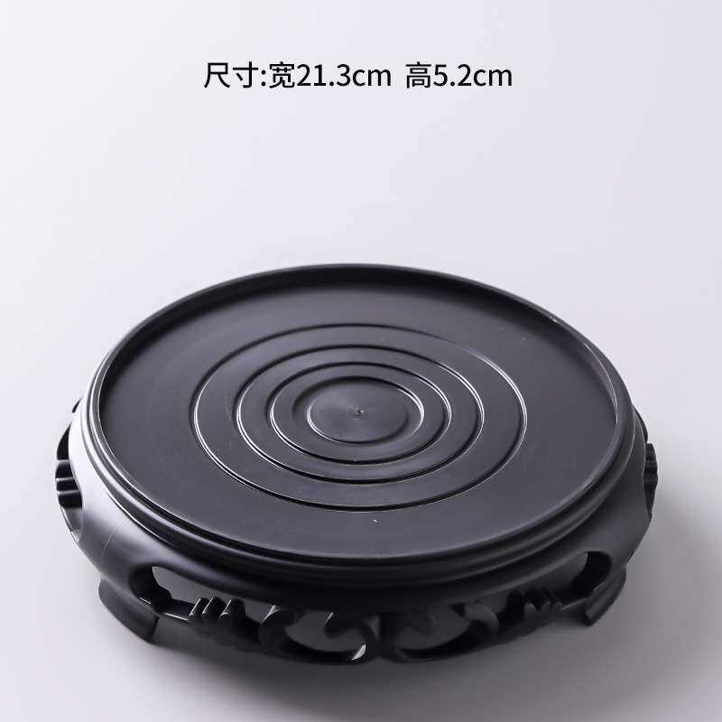 花盆底座塑料圆形长方形底盘奇石盆景兰花摆件底座复古防水托盘