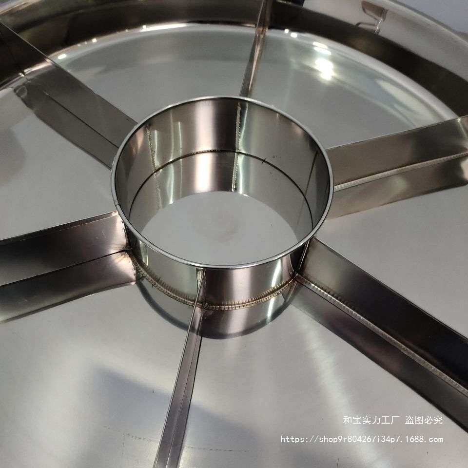 六格不锈钢圆形麻辣小龙虾海鲜大咖拼盘带耳小龙虾盘子海鲜盛宴
