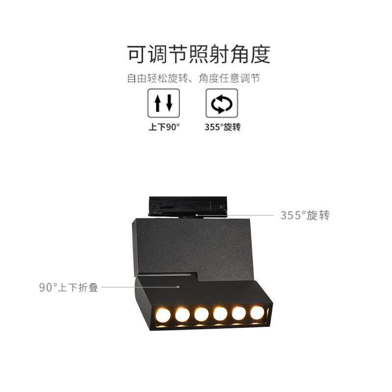 led折叠射灯12头6头5头洗墙字画背景展示服装店可拼接线性条形灯
