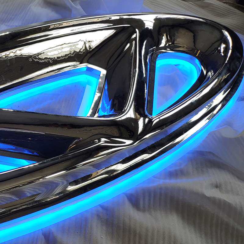 奇瑞汽车厂家 亚克力镀银镜面LED背发光LOGO不锈钢字灯箱