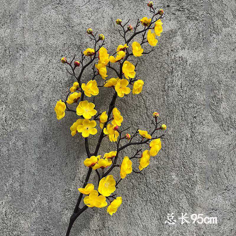 仿真梅花枝假花摆件仿真腊梅干花桃花客厅摆设花束室内家居装饰