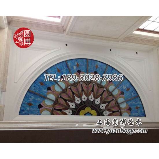 彩绘镶嵌玻璃彩绘穹顶泰州金沙彩色玻璃大窗户蒂凡尼玻璃厂家直销