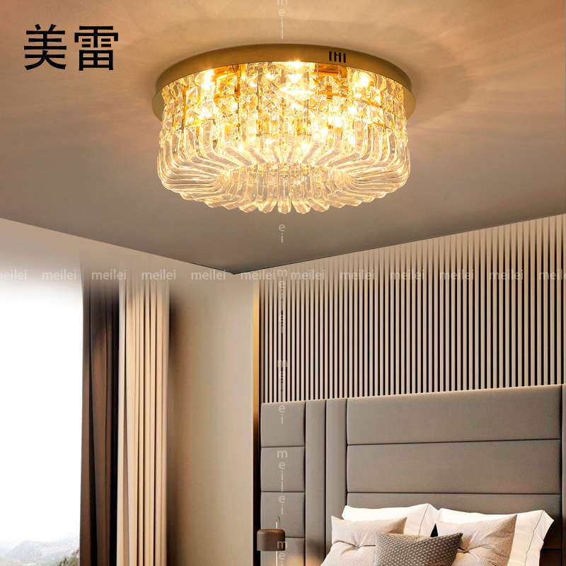 吸顶灯圆形大灯水晶灯饰卧室灯现代简约大气家用房间主卧灯具