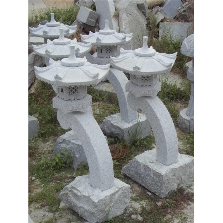 花岗岩芝麻白日式石灯塔 楼盘房地产景观产品石雕灯笼雕刻厂家