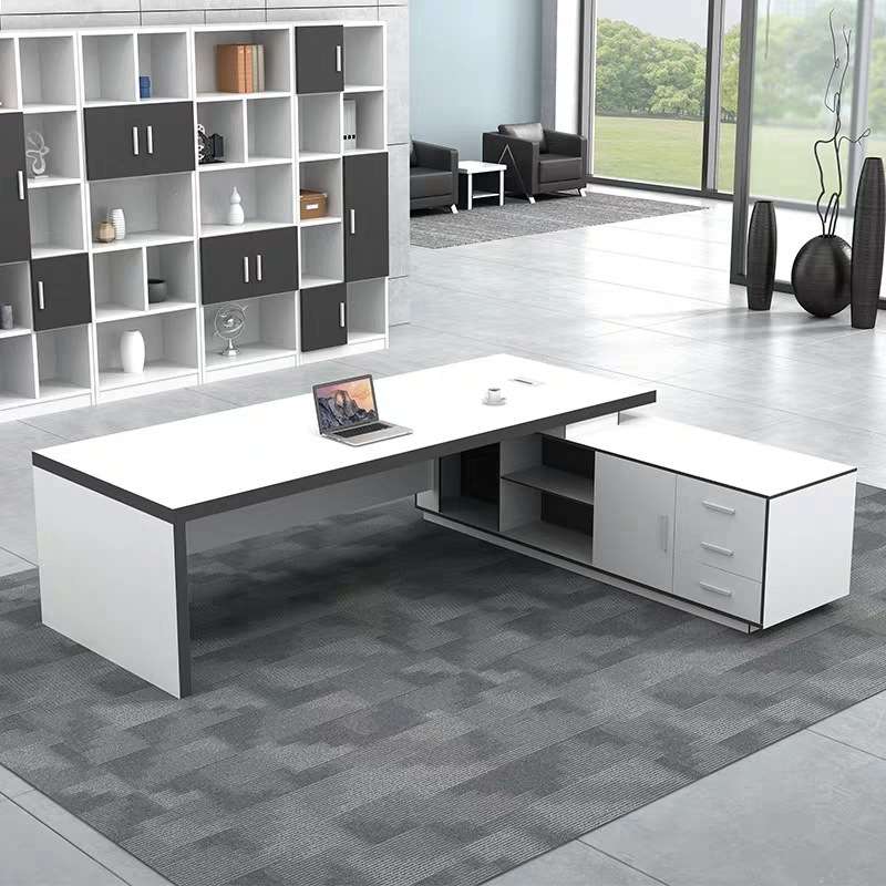 白色电脑桌 简约办公室经理主管桌 大班台老板桌单人办公桌椅组合
