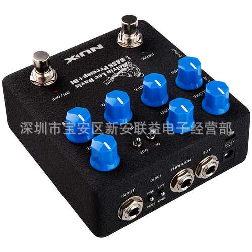 NUX NBP-5电贝司均衡箱体模拟前级BASS Preamp+DI单块效果器