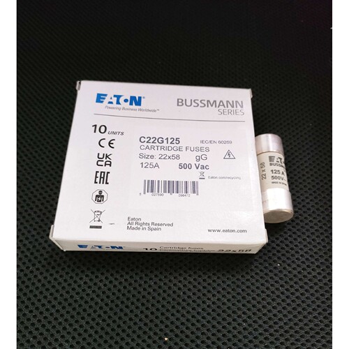 C22G125 陶瓷管保险丝 690V 125A 22x58 巴斯曼BUSSMANN熔断器