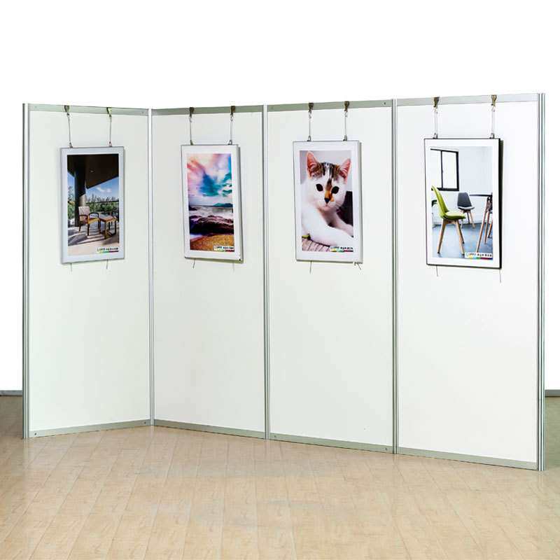 八棱柱展板校园书画可折叠挂画架书法国画屏风隔断广告写真展示架