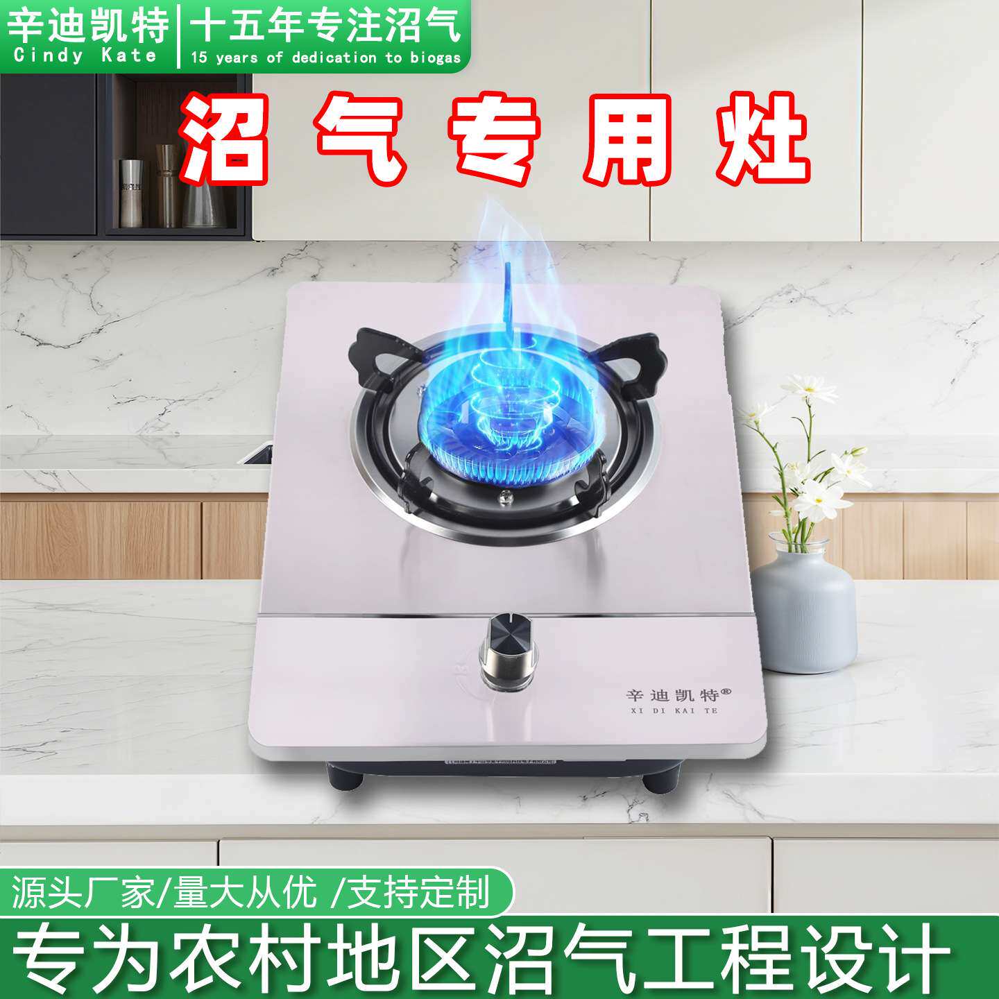 沼气灶台式沼气单灶农村沼气专用沼气粪便发酵气体家用沼气单灶