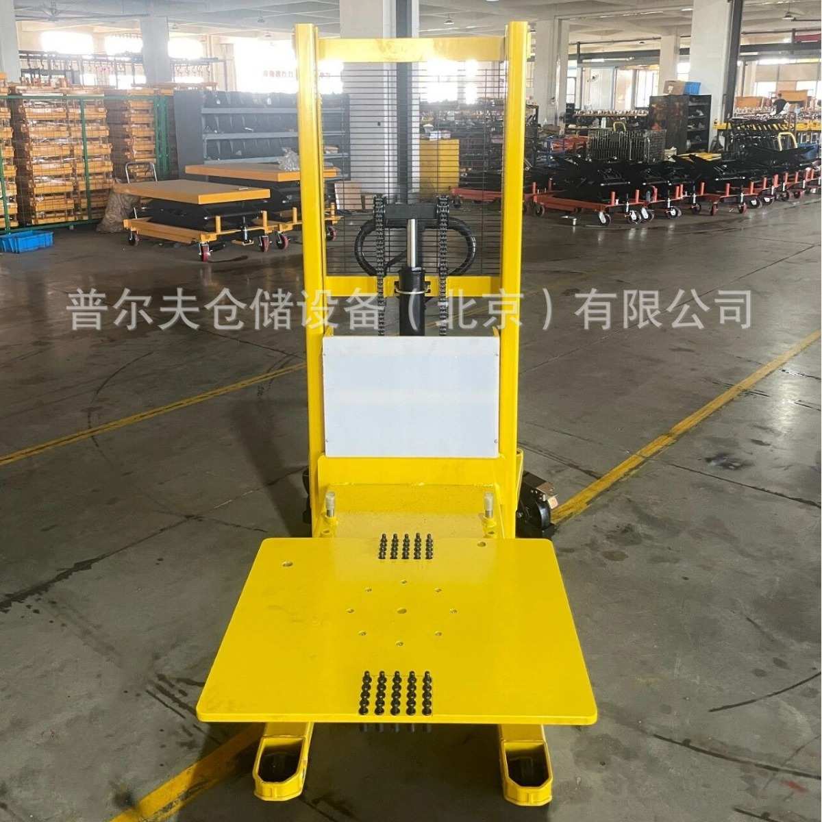 非标手动液压堆高车平台车台面可定串杆涨轴滚轮滚珠滚筒旋转货叉