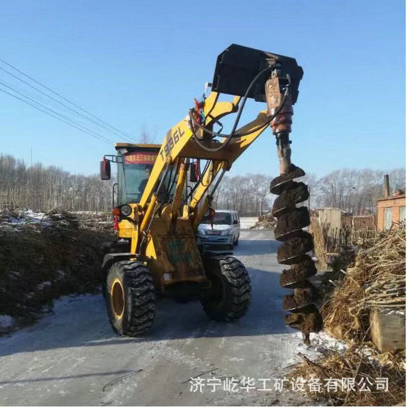 挖改螺旋钻机挖树坑电线杆打孔机光伏工程挖机改钻孔机地基打桩机