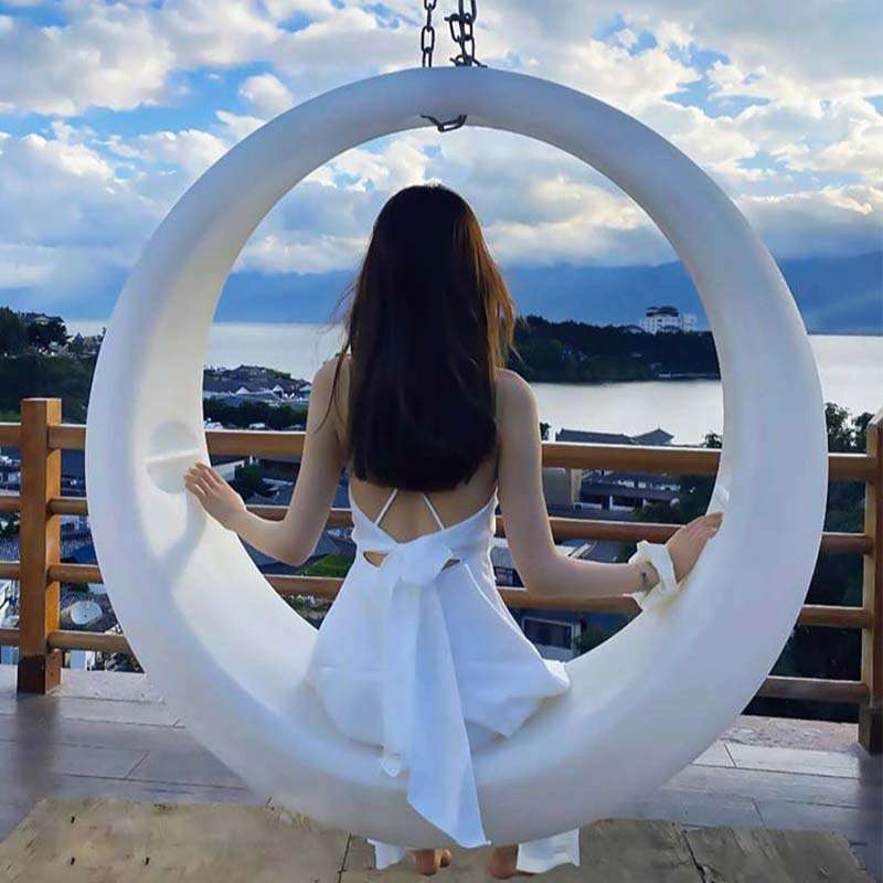 云朵秋千发光文旅地产户外庭院灯广场景区景观灯互动网红灯造景灯图片