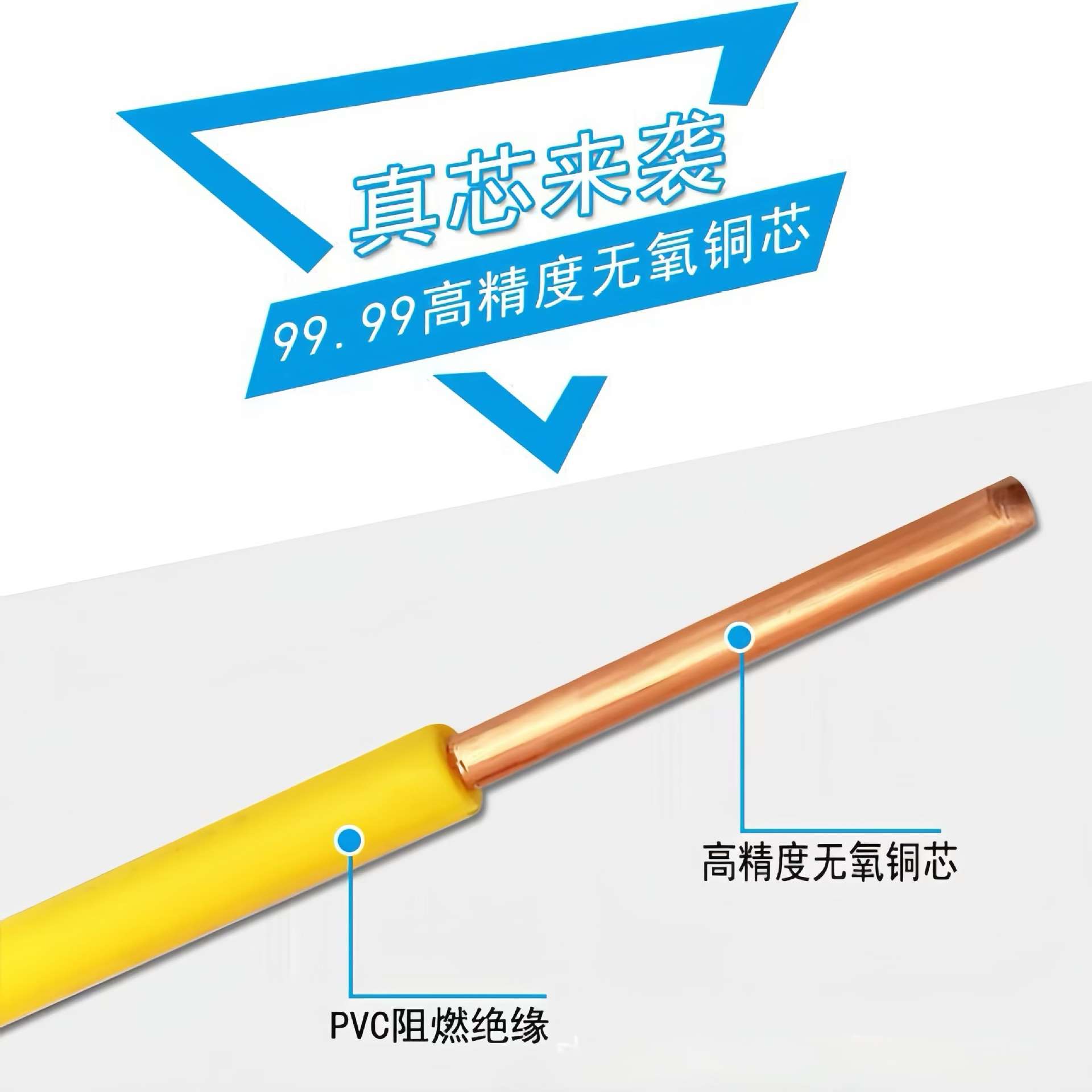 湖北泰昌电线BV2.5国标纯铜BVR1.5多股软线双色接地线BYJ4 /6平方