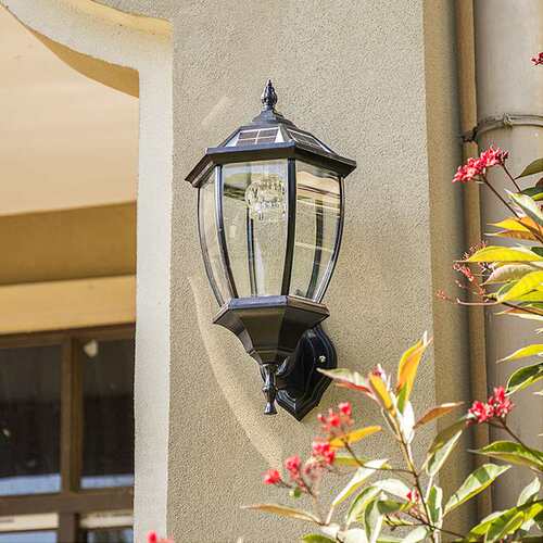 室外太阳能壁灯户外防水铝家用LED感应灯欧式别墅花园庭院墙壁灯