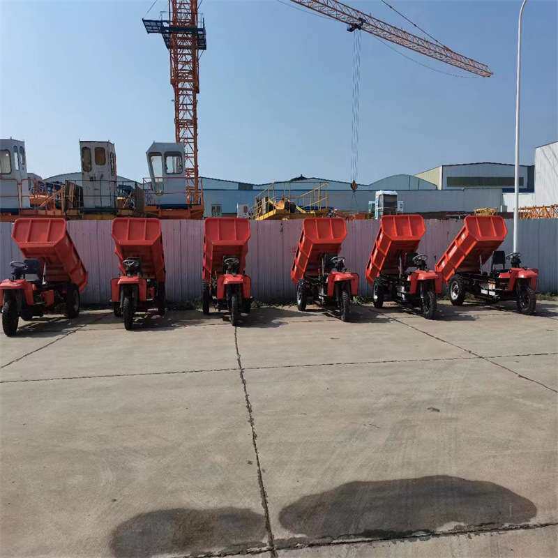 翻斗自卸三马车工地爬坡三轮车液压自卸翻斗运输车农用柴油三轮车