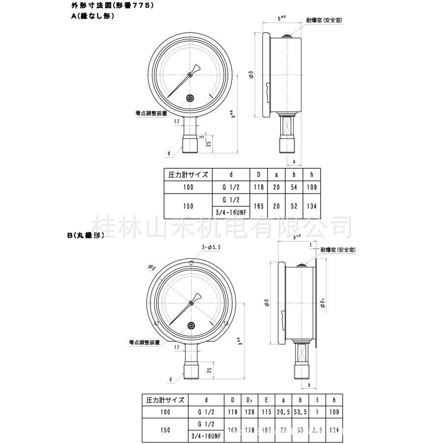 Asahi Gauge旭计器压力表Model 775