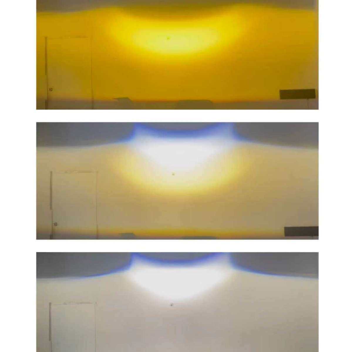 汽车led大灯J7三色通用雾灯双光透镜聚光灯泡改装白黄光航空铝