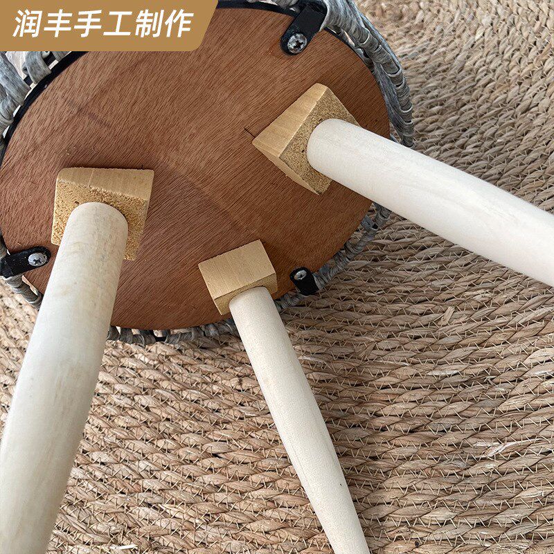 创意草编落地花架 简约藤编落地绿E植花盆多用途客厅阳台高低花架