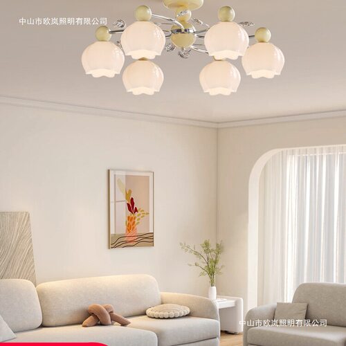 法式奶油风客厅吊灯现代简约