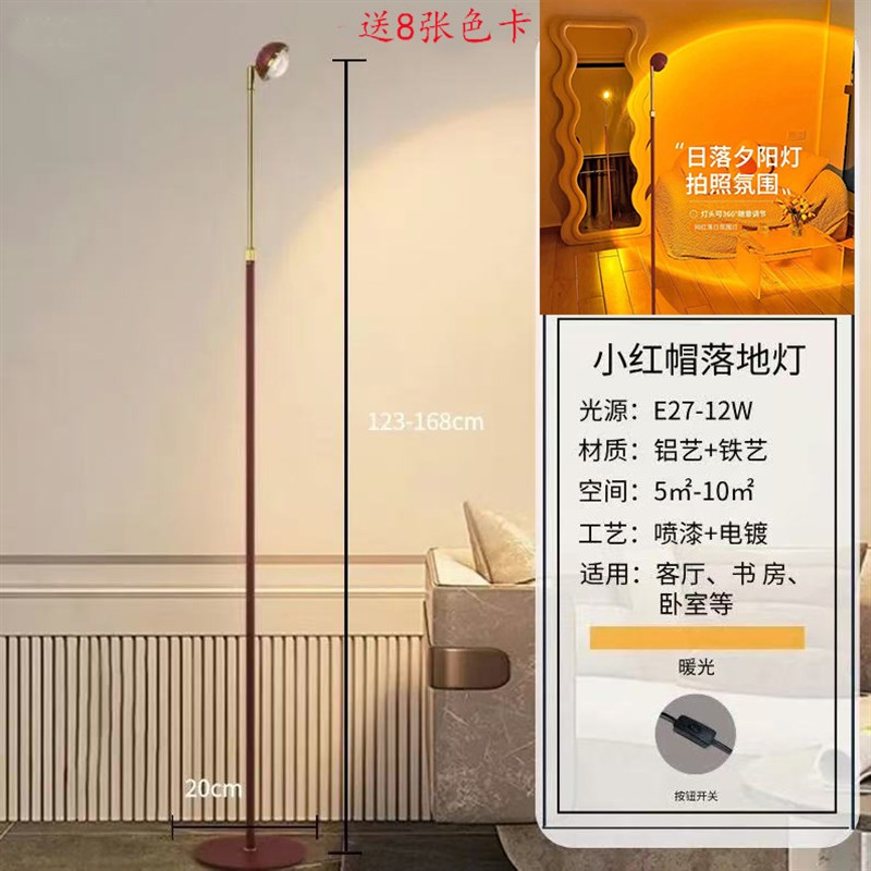 轻奢小红帽落地灯网红直播间背景氛围灯补光灯客厅卧室Y光影装饰