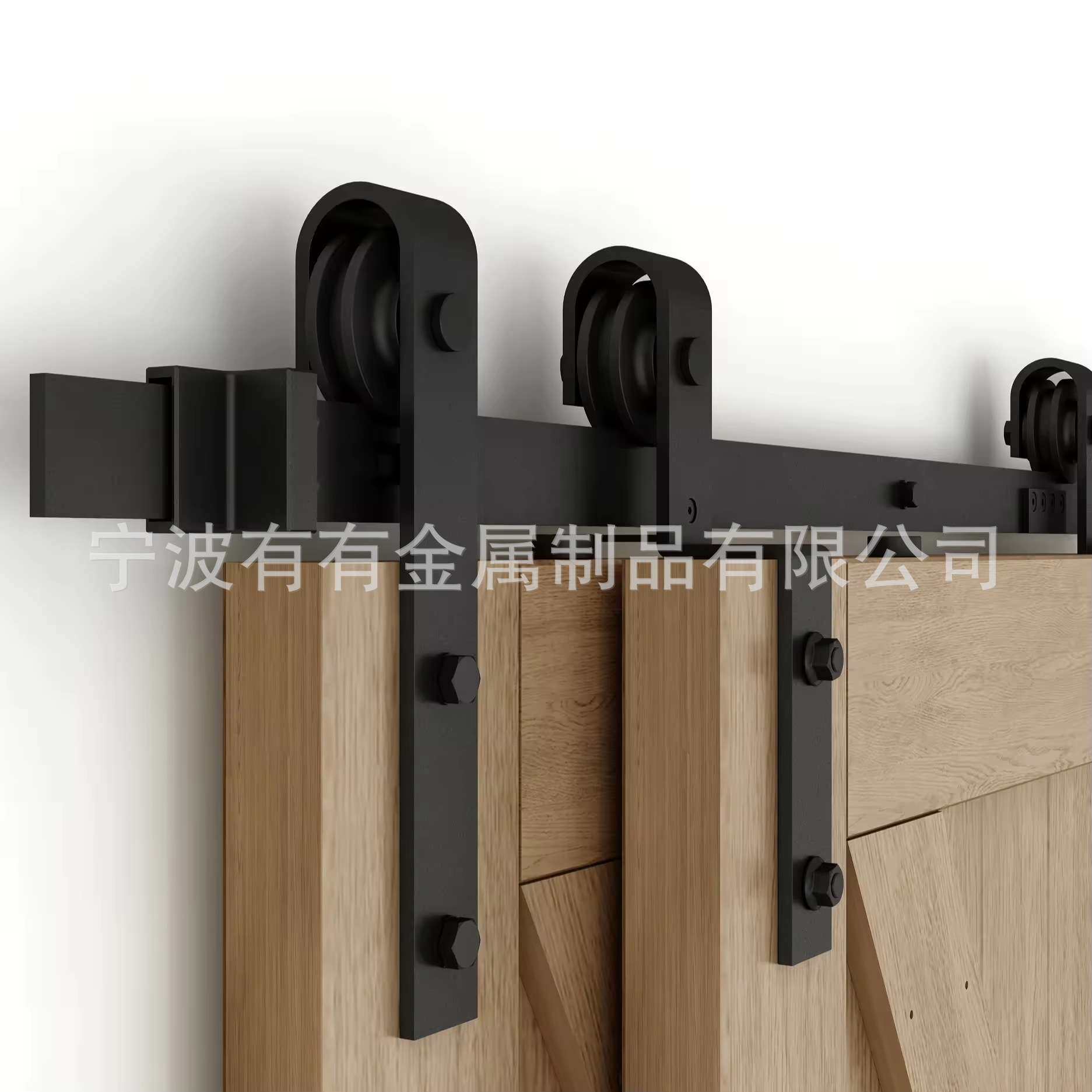节省空间单轨道双门重叠门移门吊轮吊轨谷仓门滑轨谷仓门五金配件