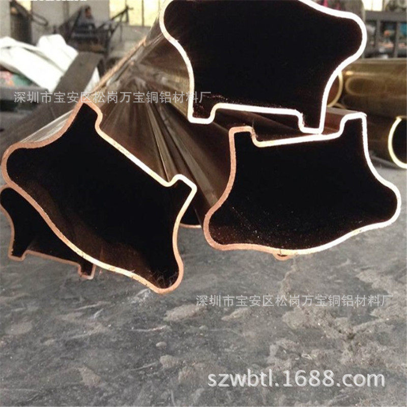 定T2紫铜异型管紫铜纽纹管装饰红铜花纹管TP2红铜半圆管